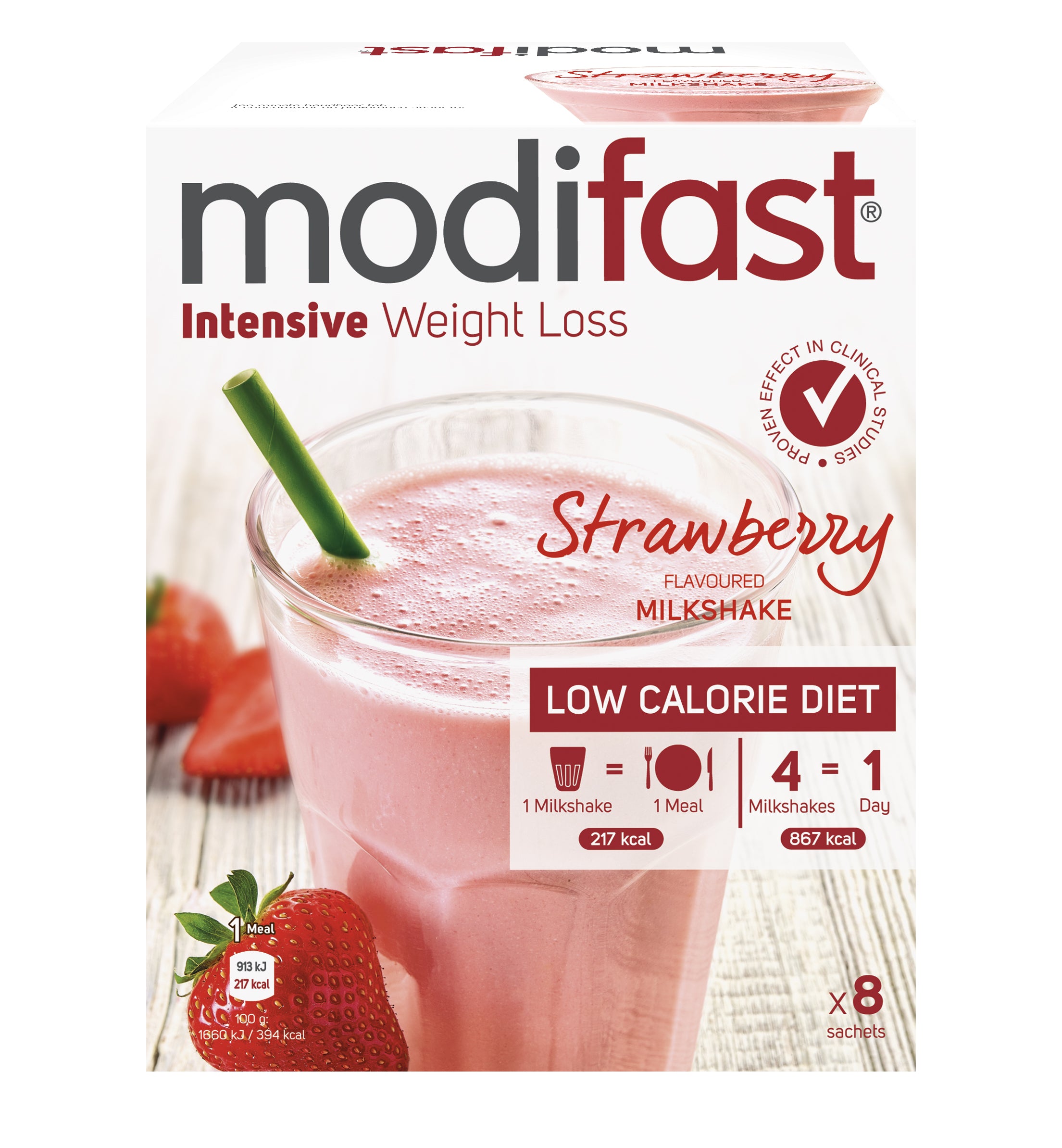 Modifast Intensive milkshake strawberry 440 Gram