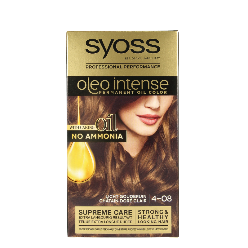 Syoss Color Oleo Intense 4-08 licht goudbruin haarverf  1 Set