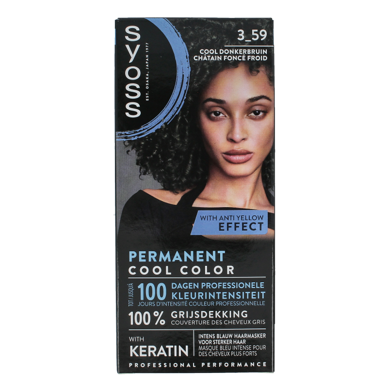 Syoss Permanent cool color 3-59 donkerbruin 1 Stuks