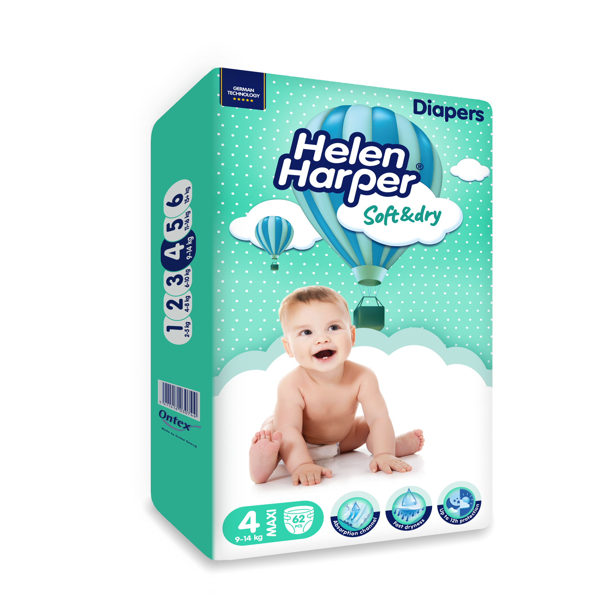Helen Harper Babyluiers maxi 62 Stuks