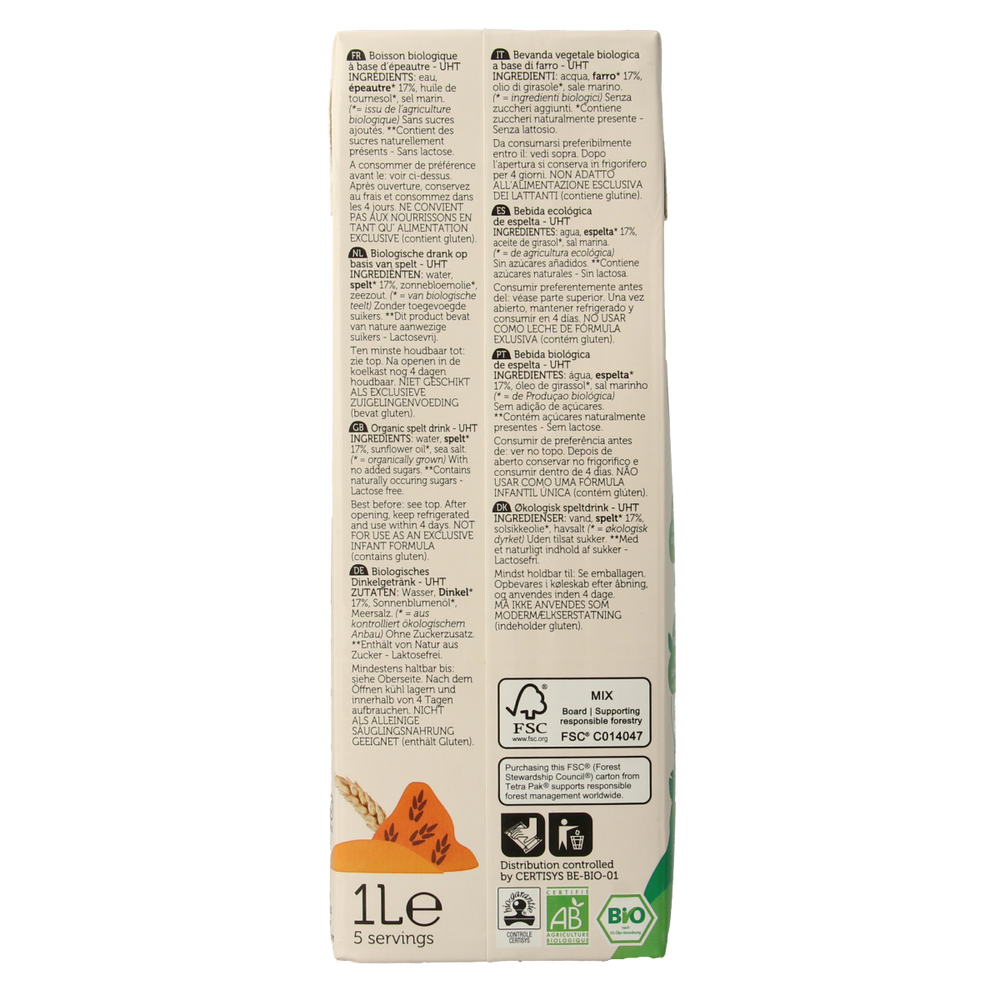 Lima Spelt drink natural bio 1.00 Liter
