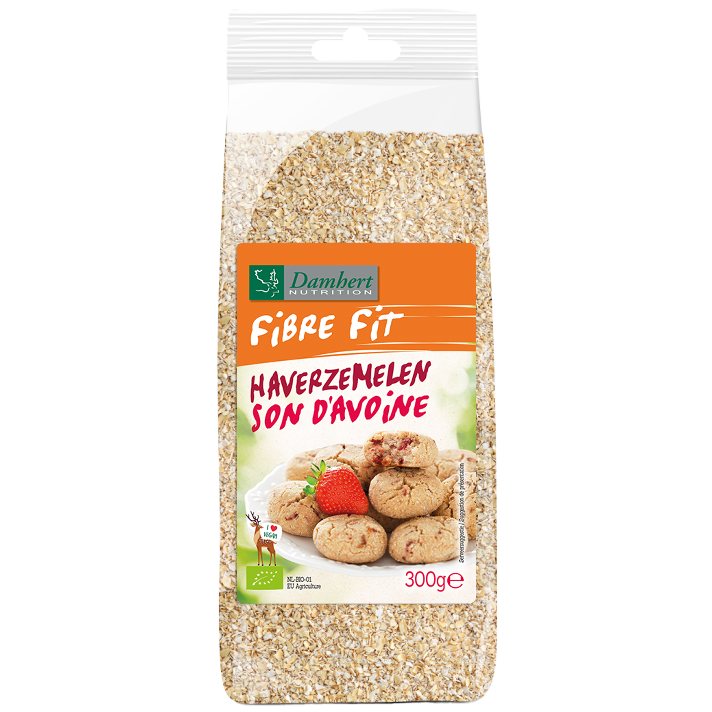 Damhert Fibre fit haverzemelen bio 300.00 Gram