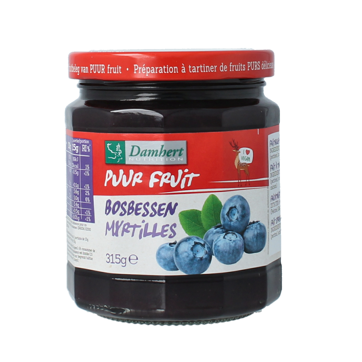 Damhert Puur fruit Besbessen confiture 315.00 Gram