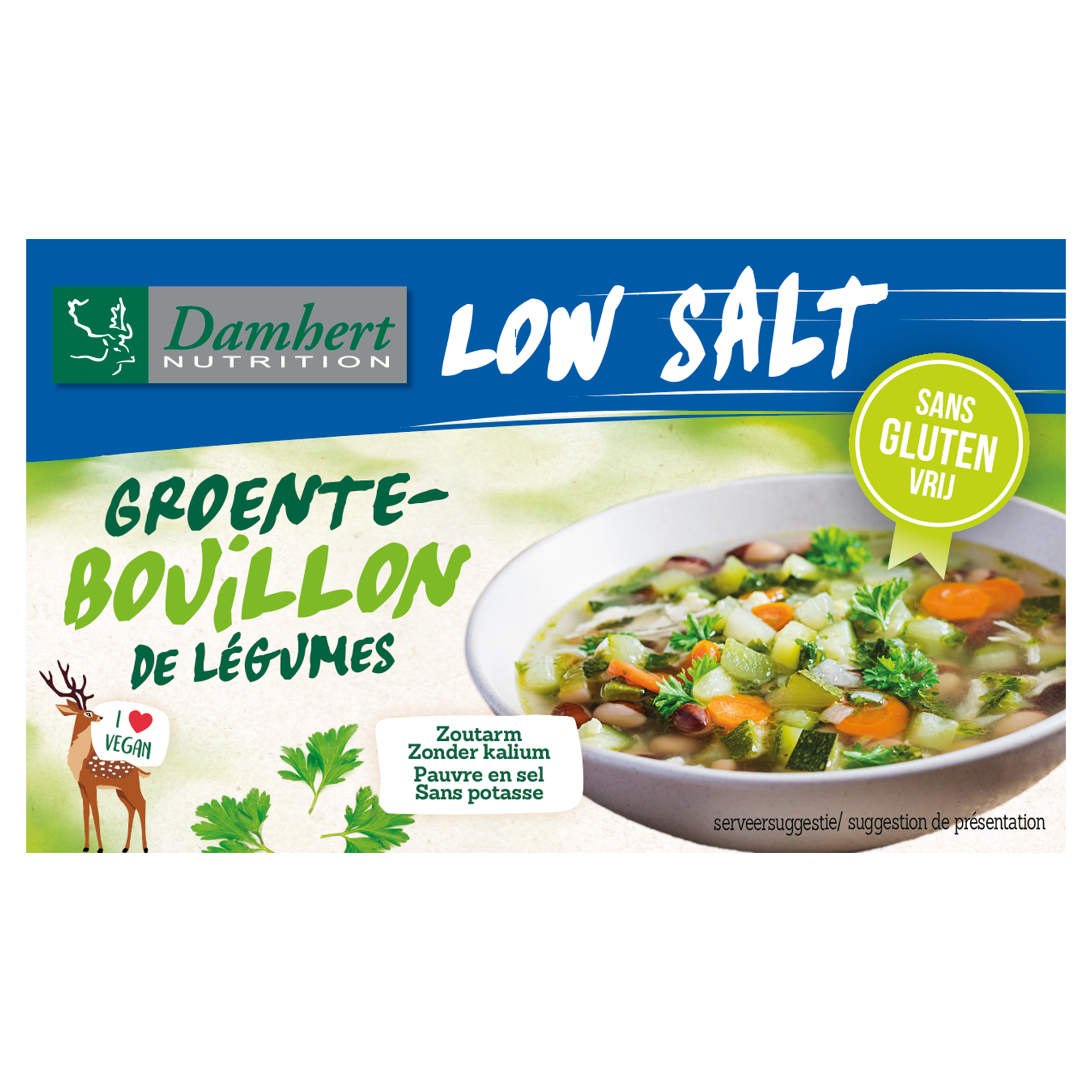 Damhert Groentebouillon tablet zoutarm 64.00 Gram