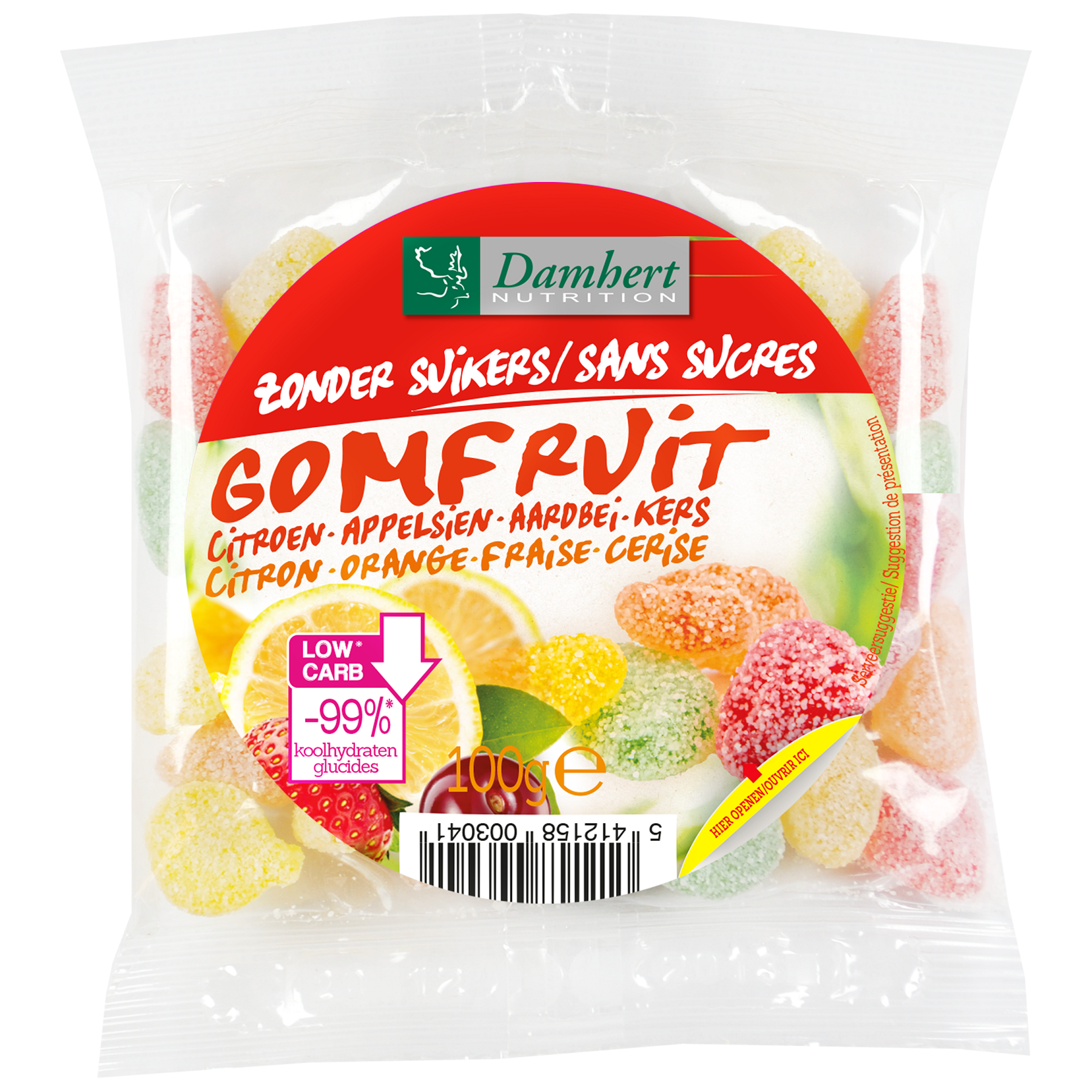 Damhert Extra gomfruit snoepje 100 Gram