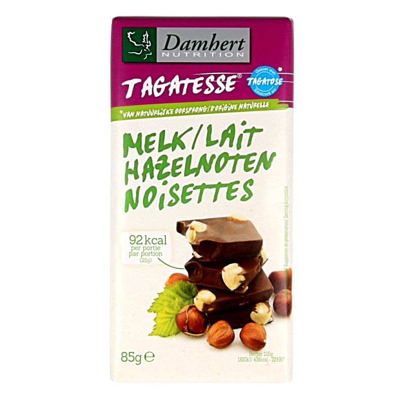 Damhert Chocoladetablet noten minder suikers 85 Gram
