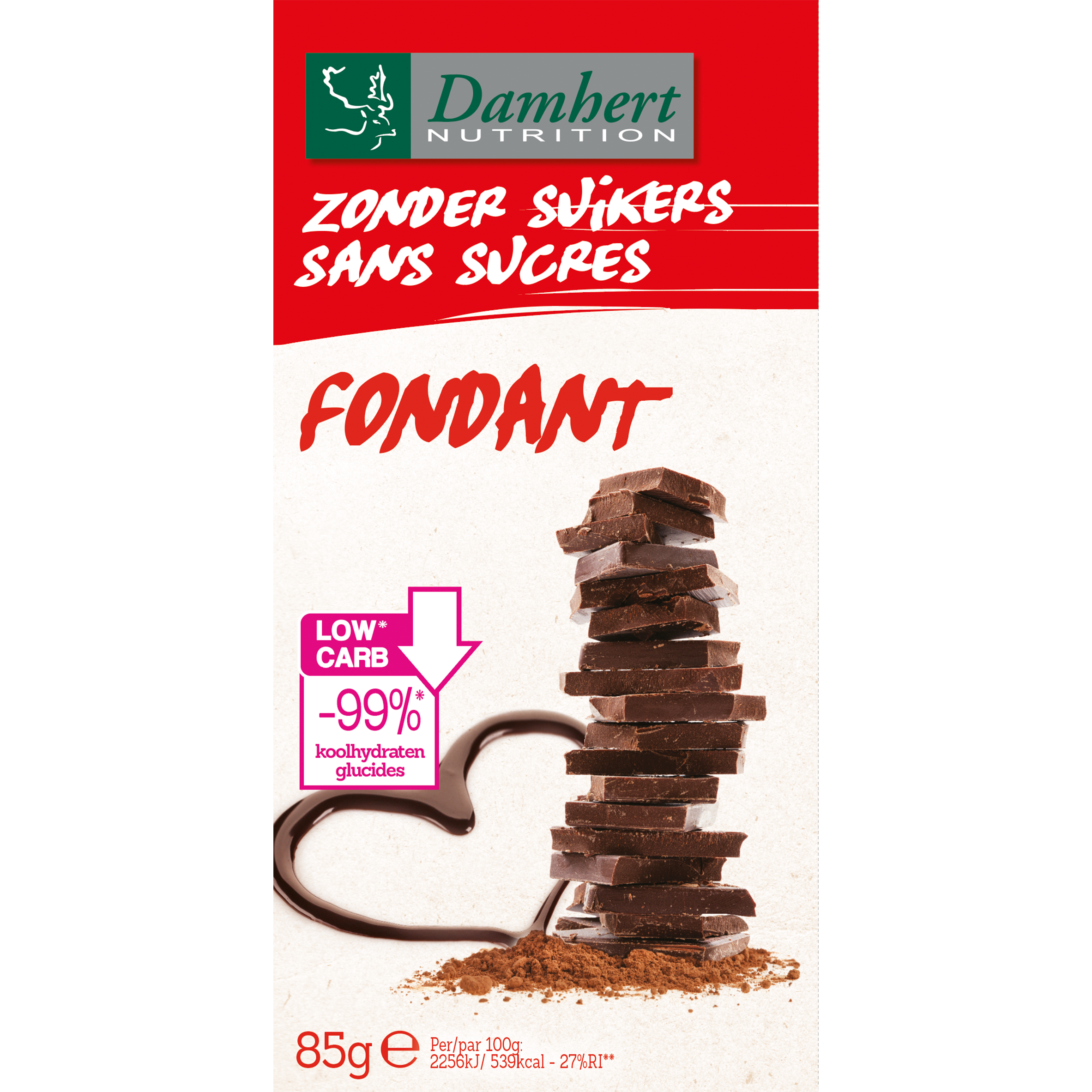 Damhert Chocoladetablet puur 102 Gram