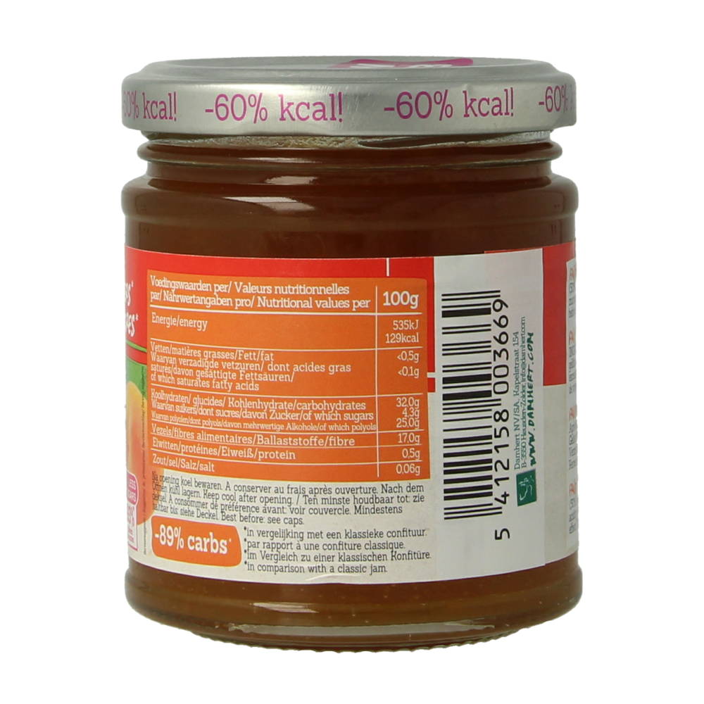 Damhert Confituur abrikoos low carb 210.00 Gram