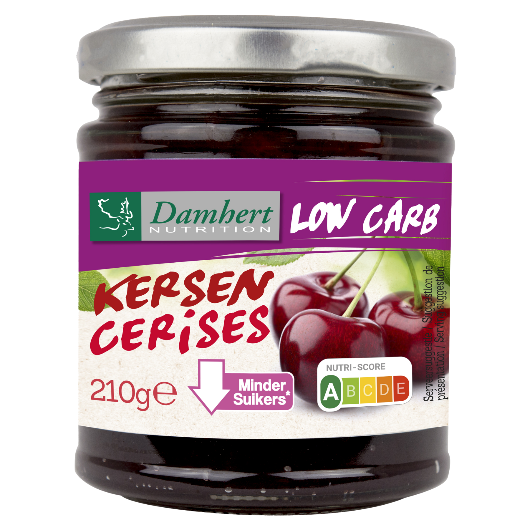 Damhert Confituur kers low carb 210.00 Gram