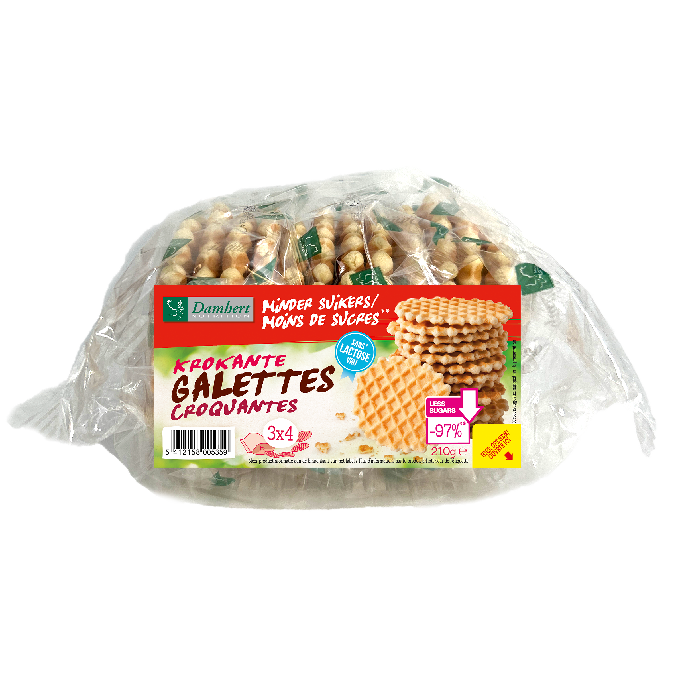 Damhert Krokante galetten lactosevrij 210.00 Gram