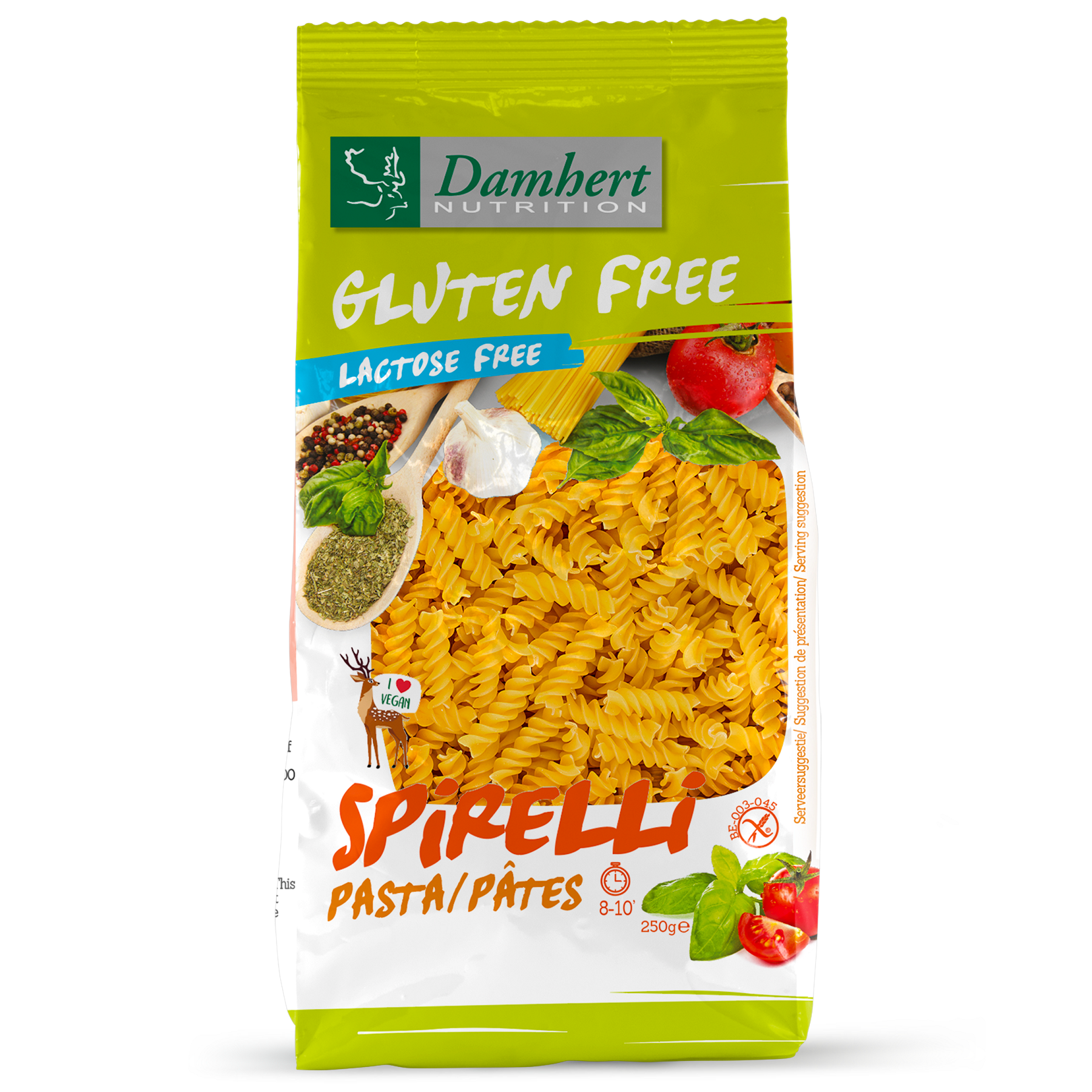 Damhert Pasta spirelli glutenvrij 250.00 Gram