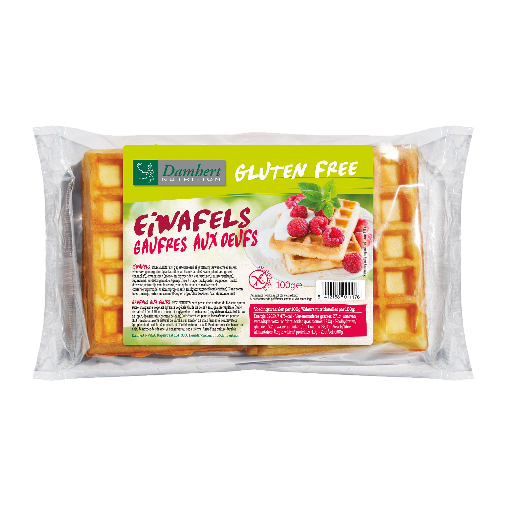 Damhert Eiwafels glutenvrij 100.00 Gram