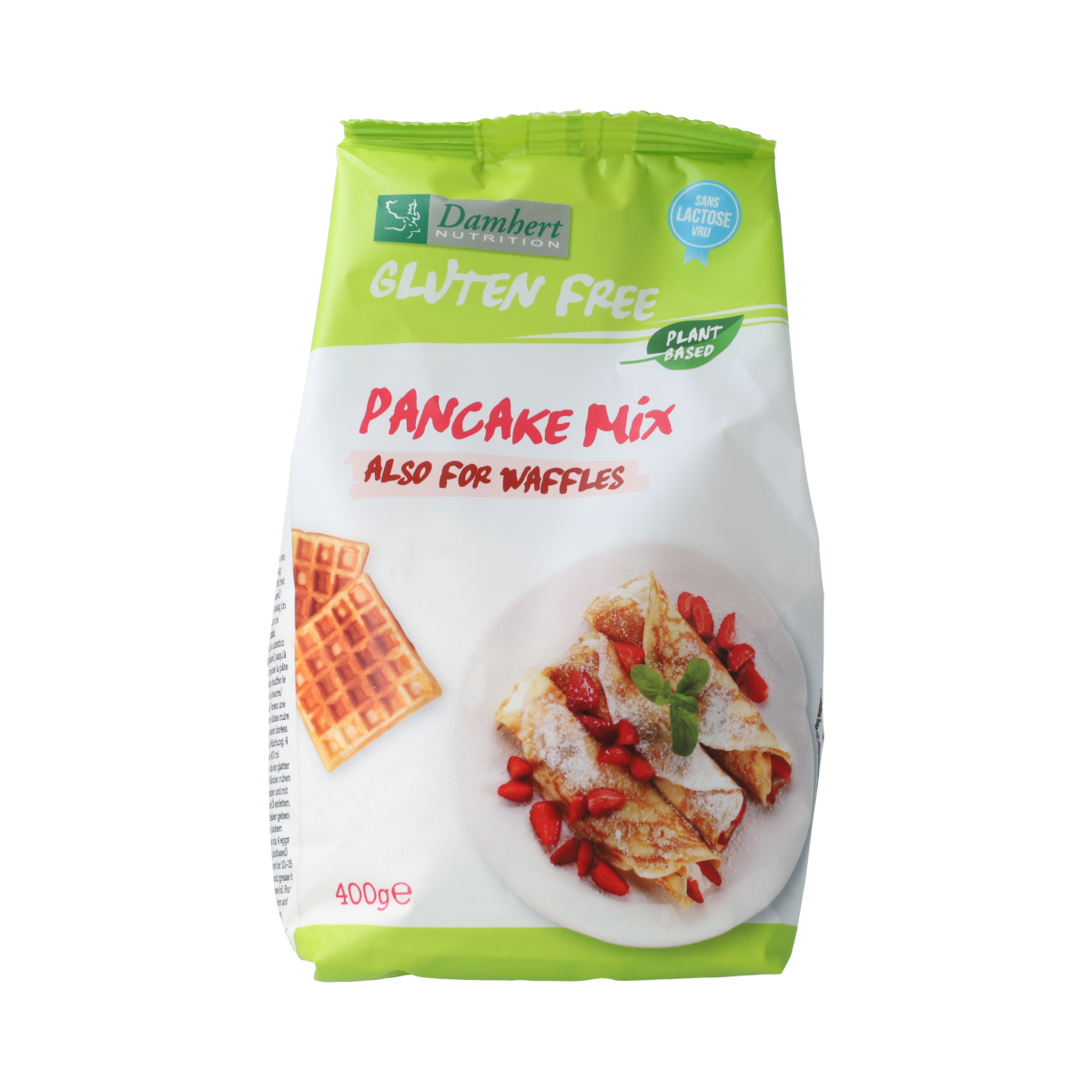 Damhert Pannenkoeken en wafelmix gluten- & lactosevrij 400.00 Gram