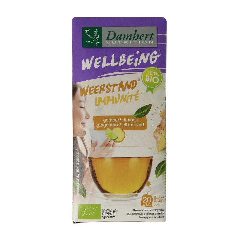 Damhert Tea time gember limoenthee bio 20 Zakjes