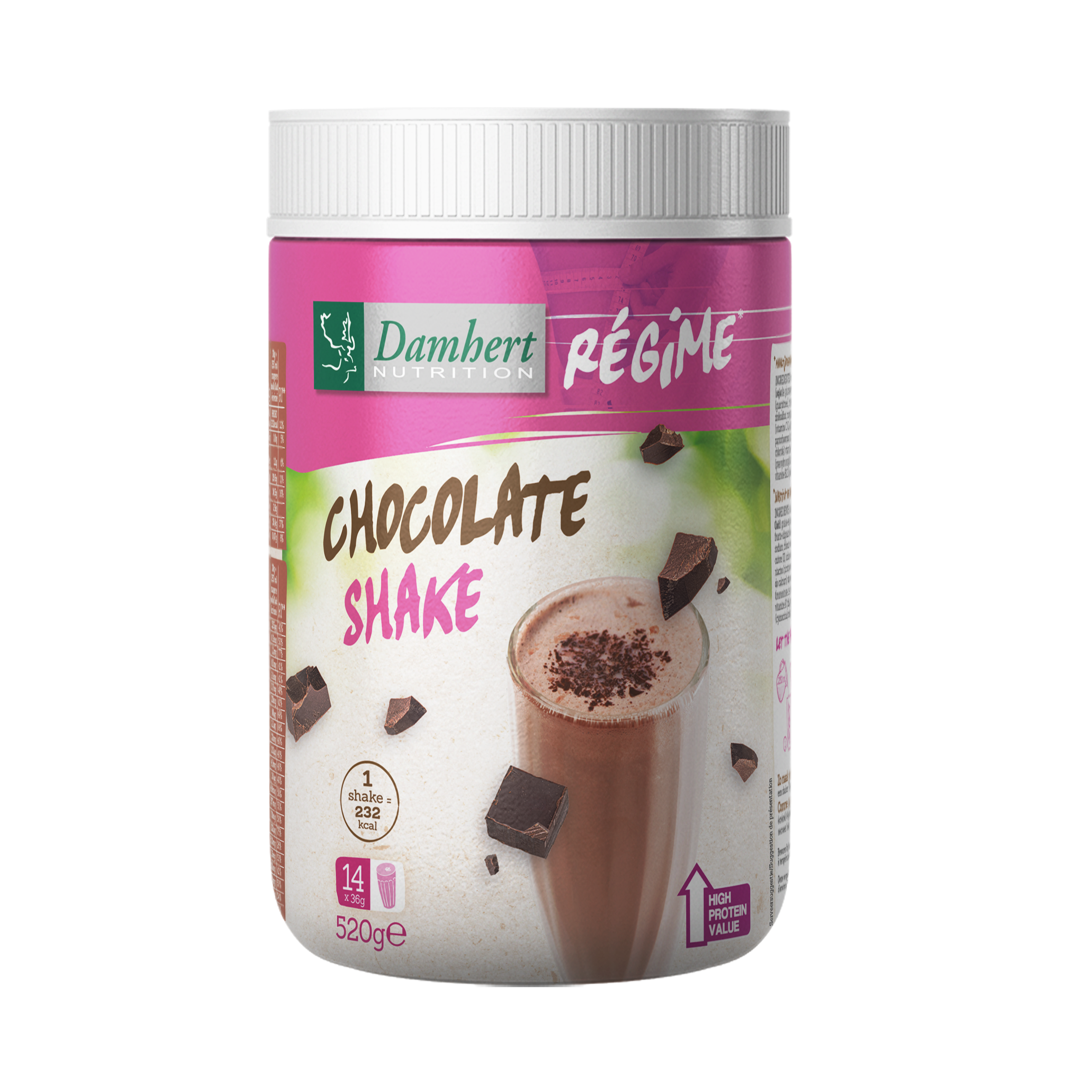 Damhert Regime maaltijd shake chocolade 520.00 Gram