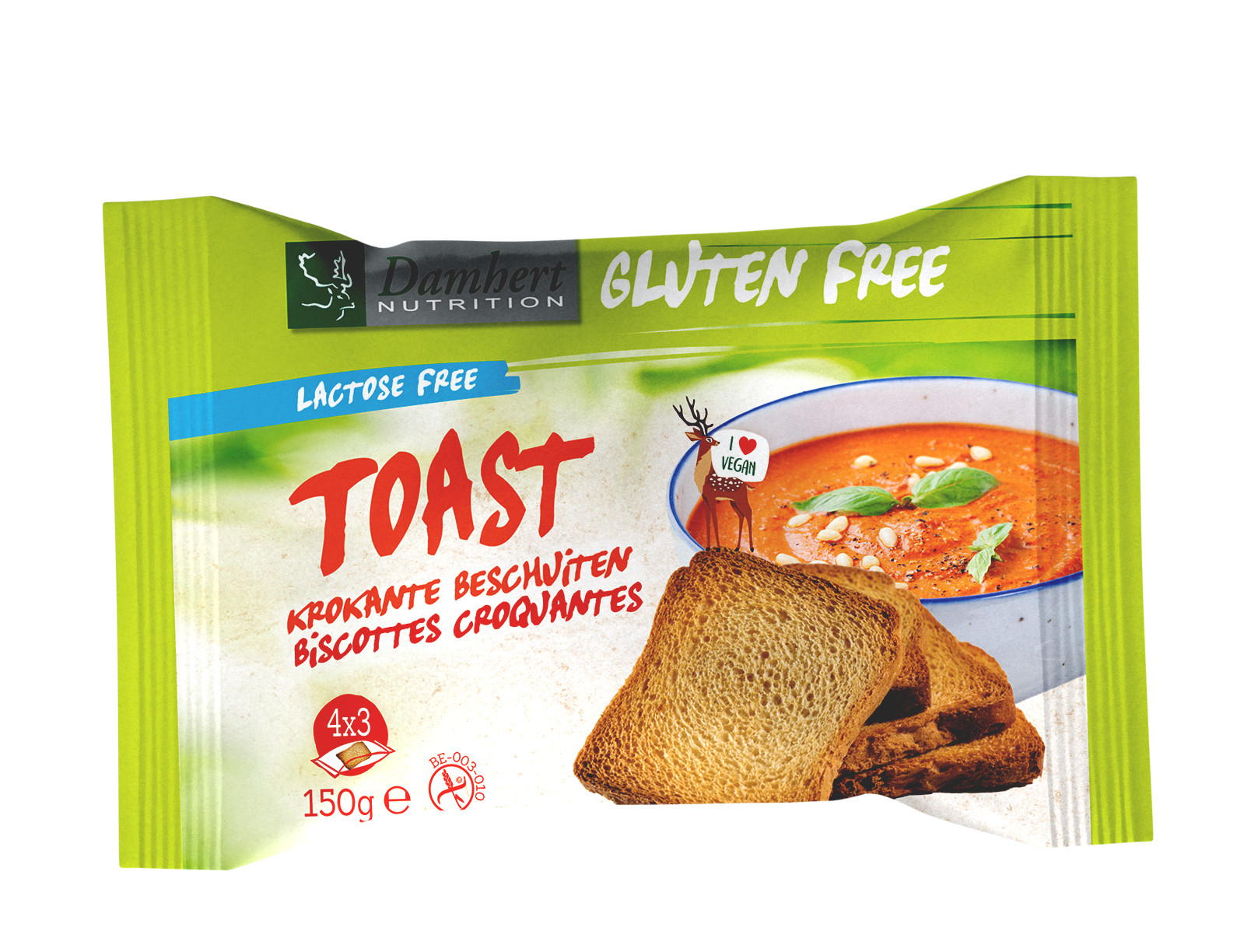 Damhert Toast glutenvrij 150 Gram