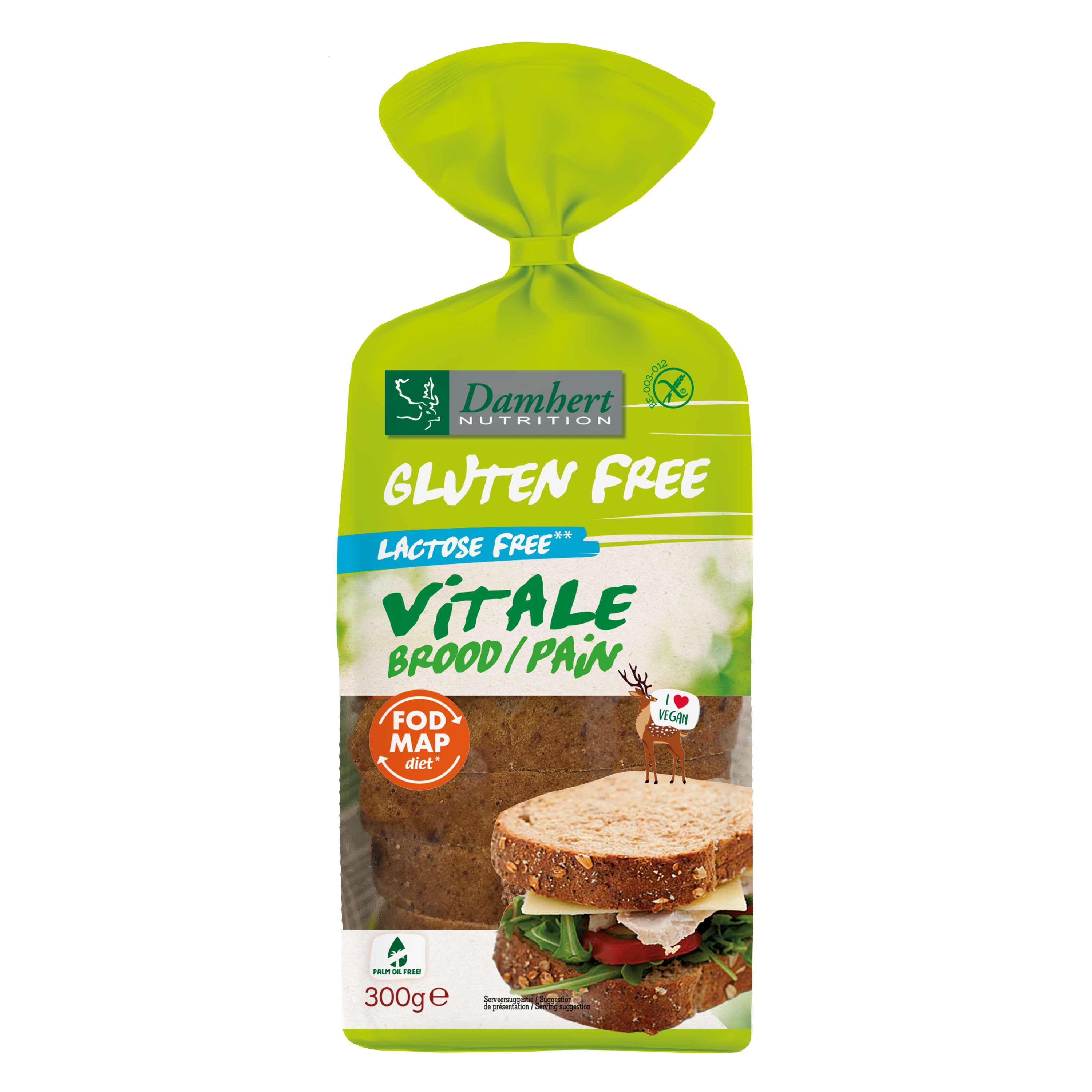 Damhert Vitale brood glutenvrij 300.00 Gram