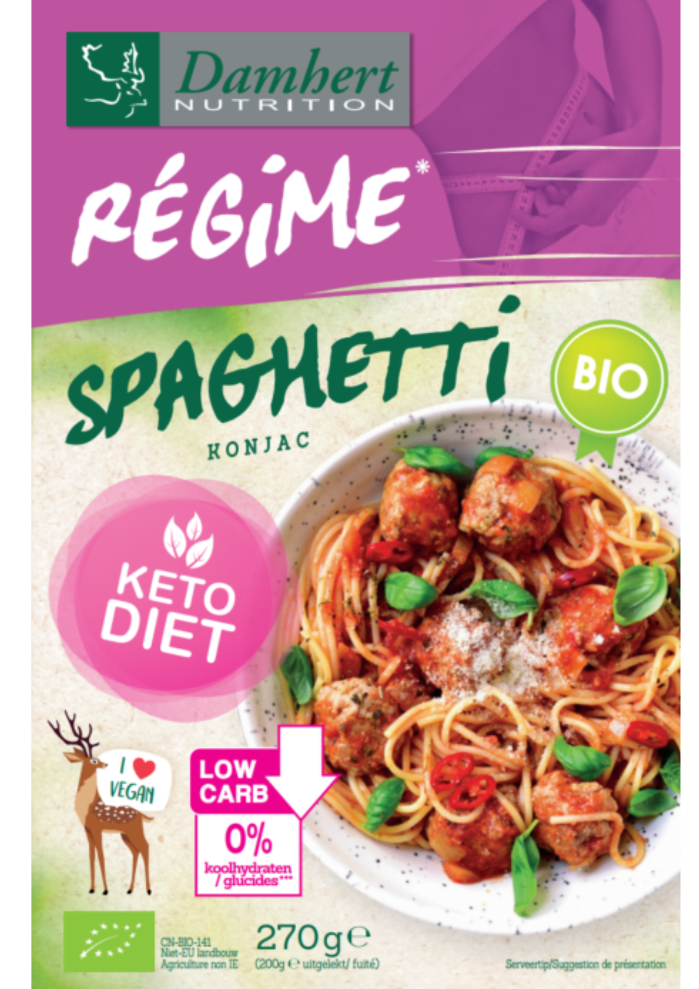 Damhert Regime spaghetti bio 270 Gram
