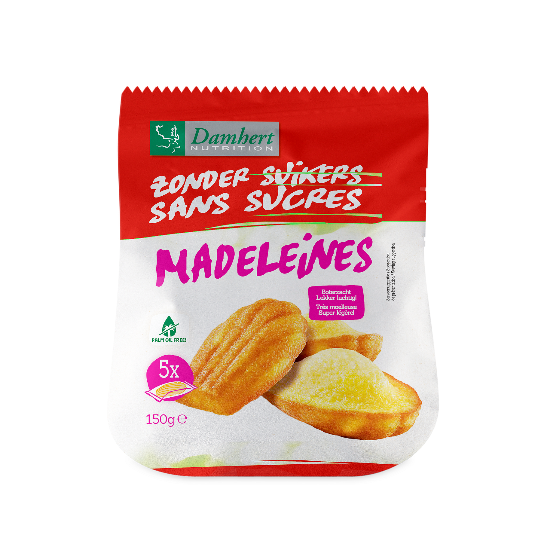 Damhert Madeleines zonder suiker 150.00 Gram