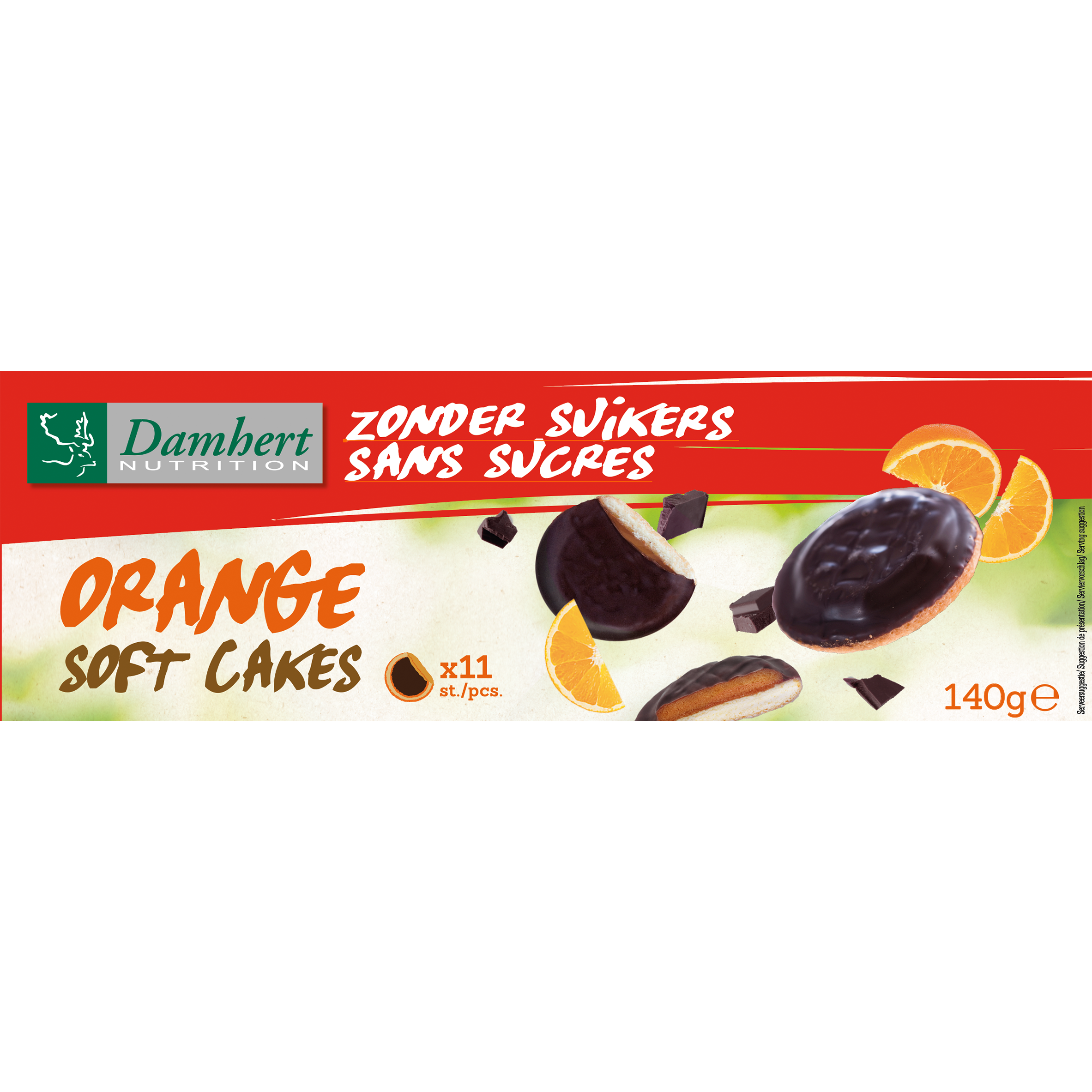 Damhert Soft cakes orange suikervrij 140.00 Gram