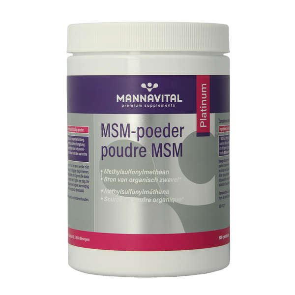 Mannavital MSM poeder platinum 500.00 Gram