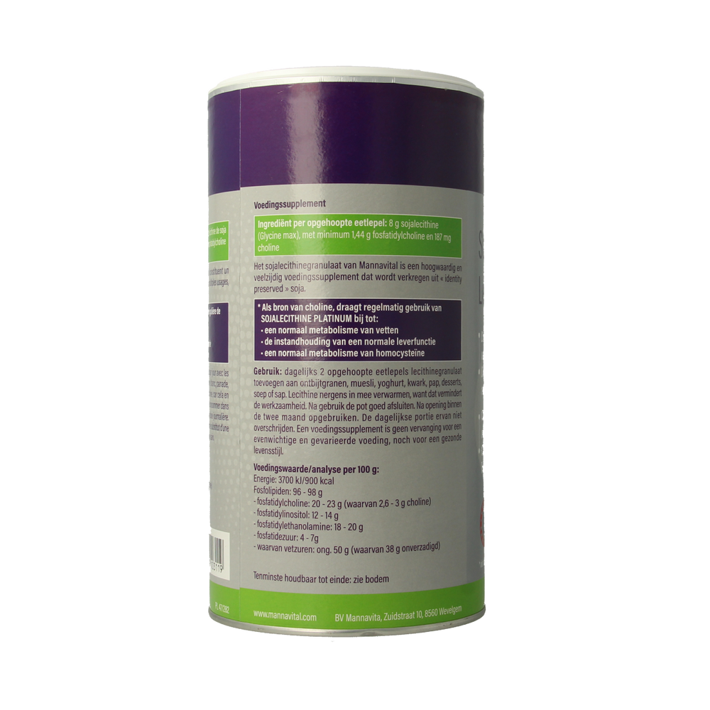 Mannavital Soja lecithine granulaat 500.00 Gram
