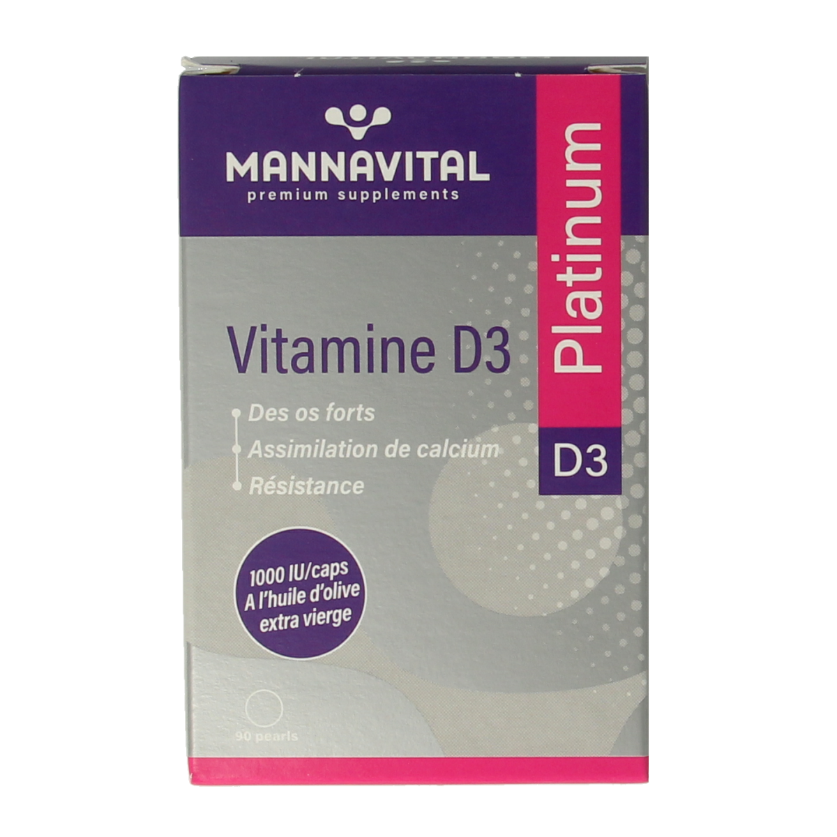 Mannavital Vitamine D3 platinum 90.00 Capsules