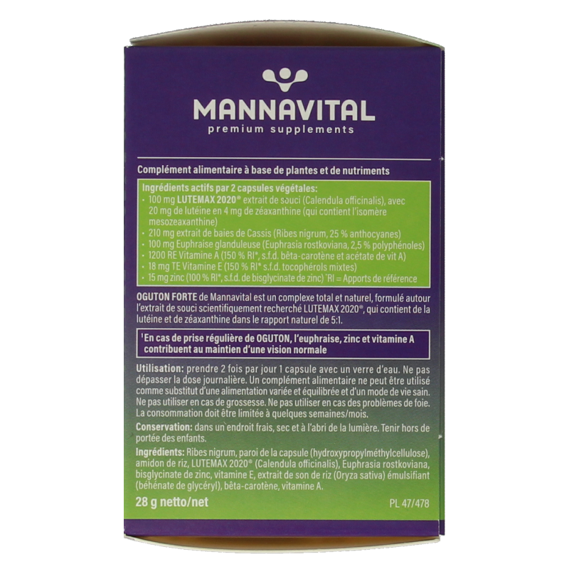 Mannavital Oguton forte 60 Vegetarische capsules