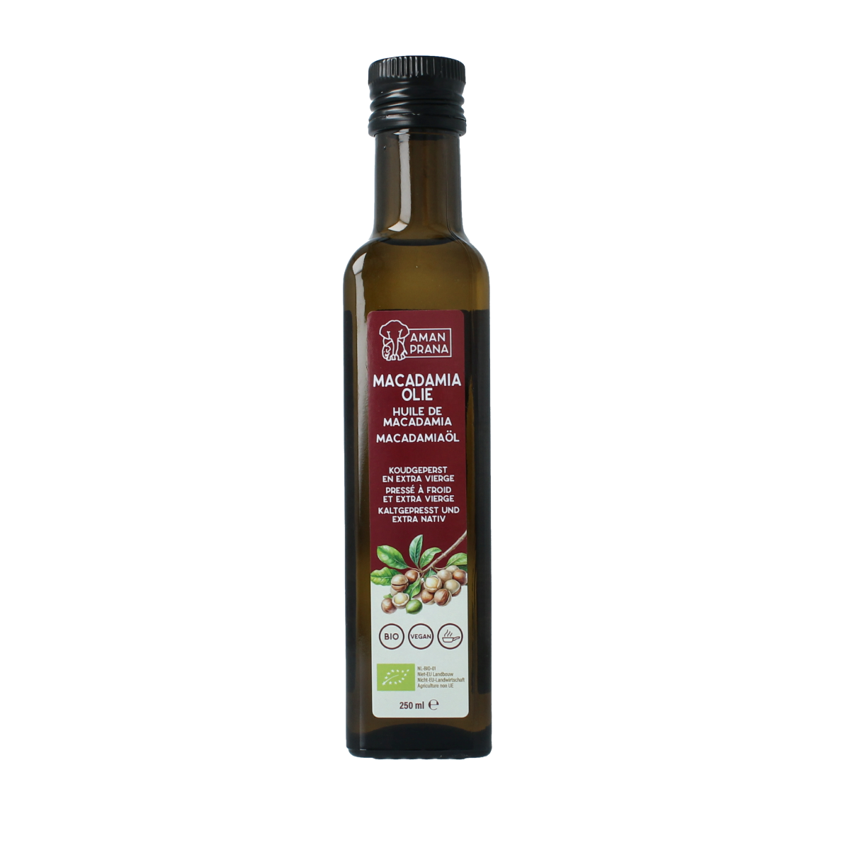 Amanprana Macadamia olie bio 250.00 Milliliter