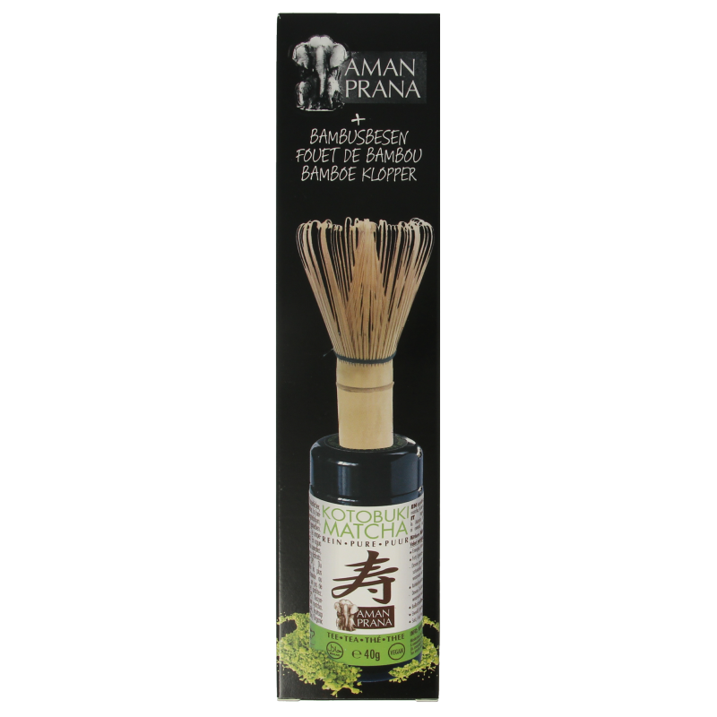 Amanprana Kotobuki matcha + bamboe klopper bio 40 Gram