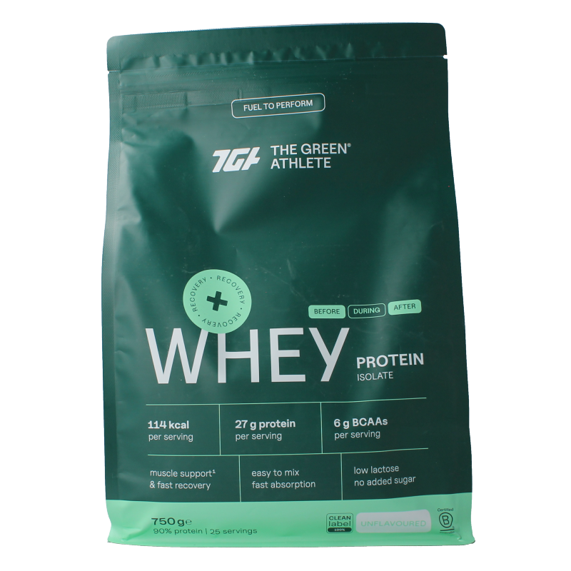 The Green Athlete Whey protein isolate  unflavoured 750 Gram