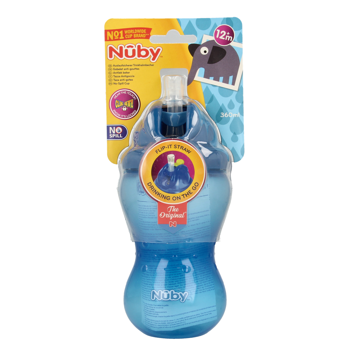 Nuby Flip it 360ml 12+ maanden blauw 1.00 Stuks