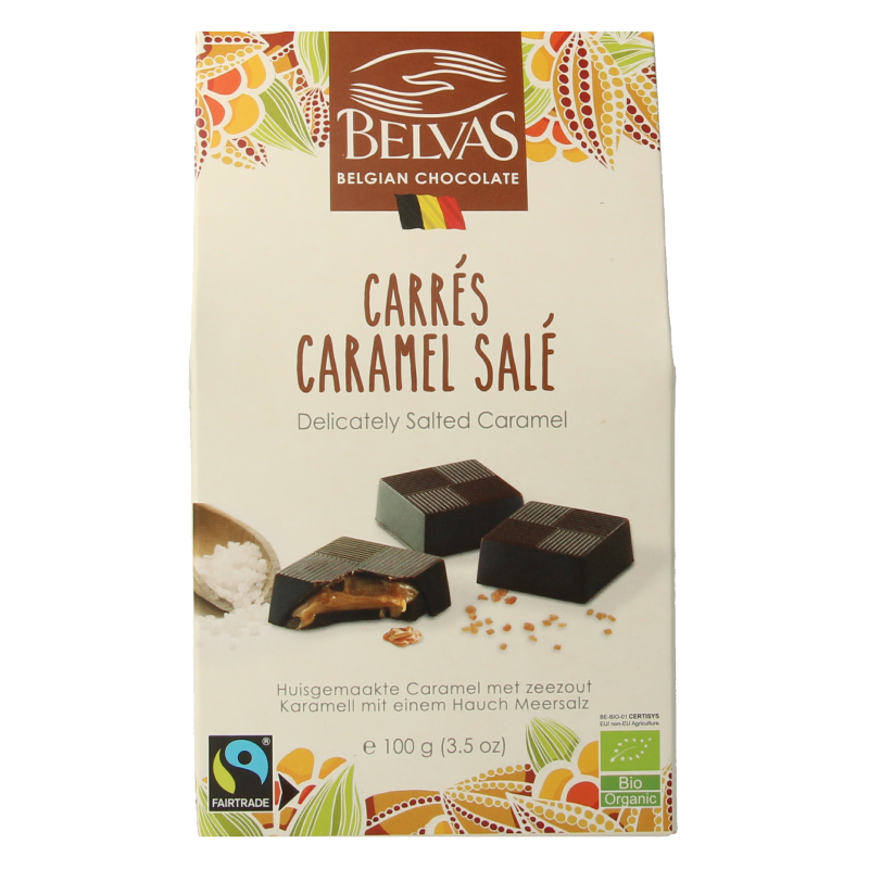 Belvas Puur met licht gezouten caramel bio 100 Gram