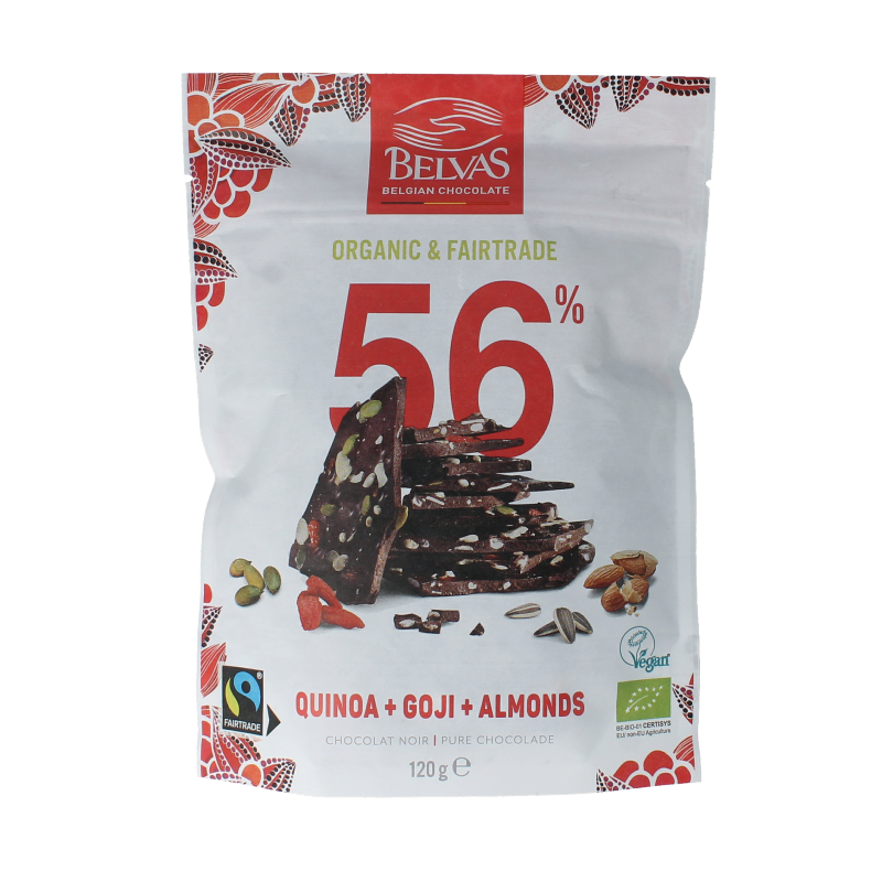 Belvas Thins puur goji amandel bio 120 Gram