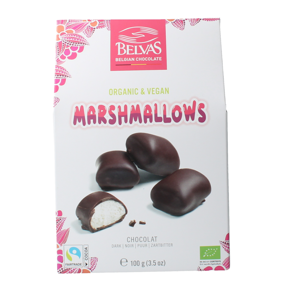 Belvas Marshmallow chocolade bio 100.00 Gram