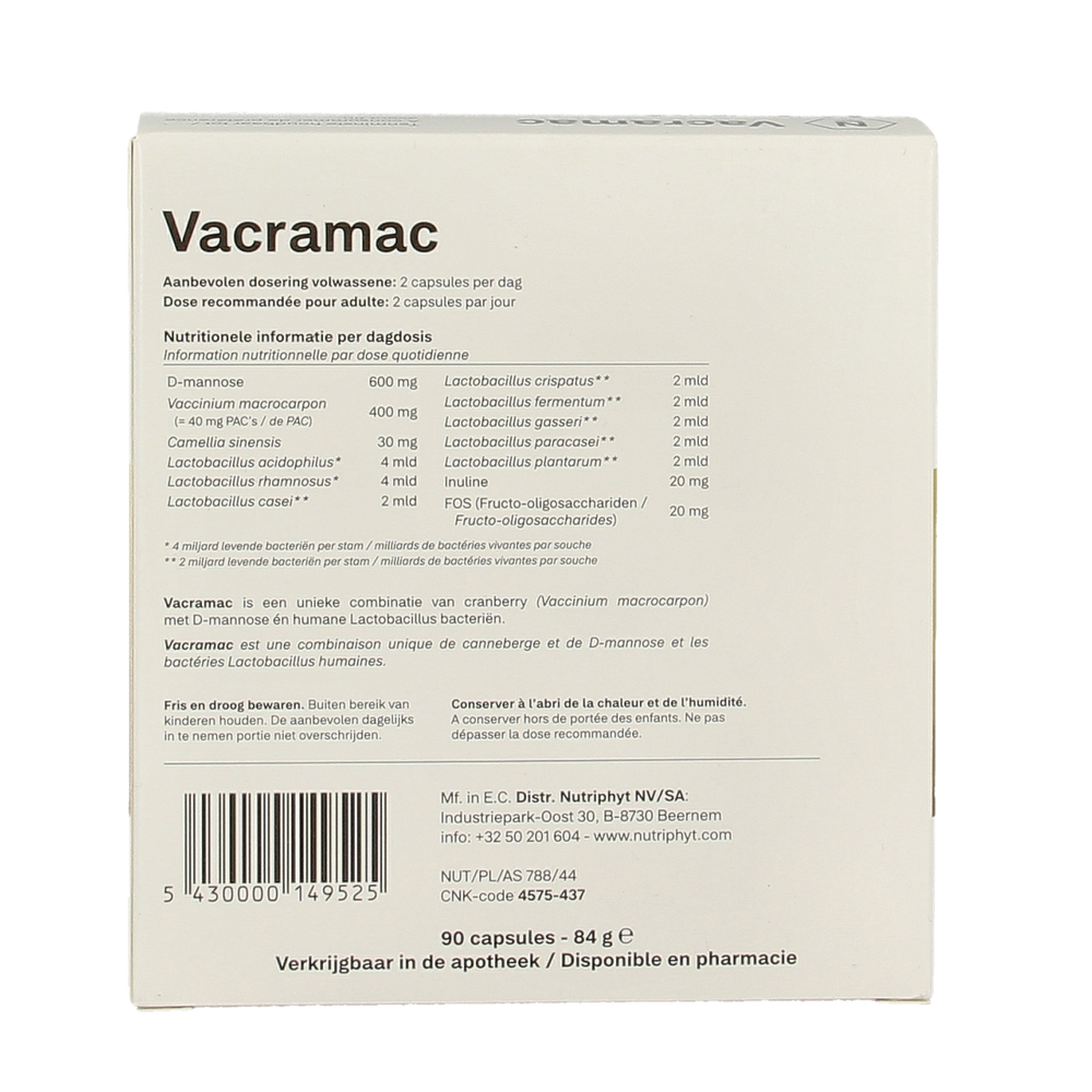 Nutriphyt Vacramac 90.00 Capsules