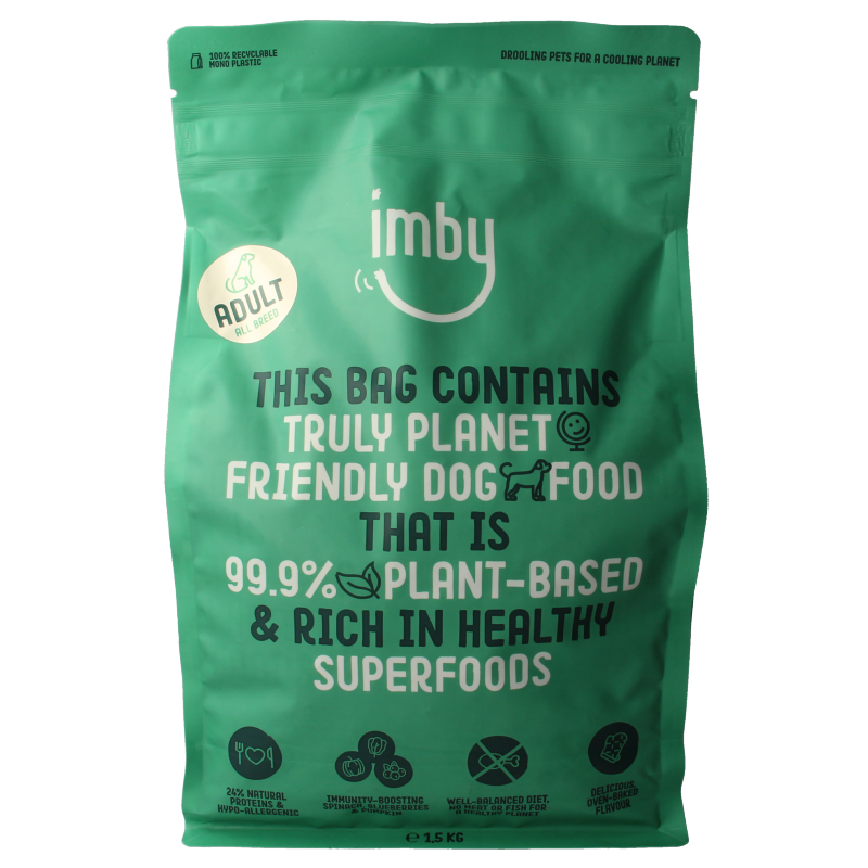 Imby Pet Food  Hondenbrokken adult vegan 1500 Gram