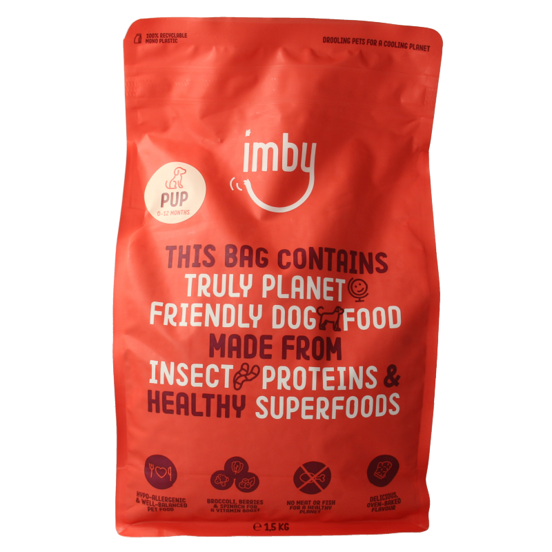 Imby Pet Food  Hondenbrokken insecteneiwit puppy 1-12mnd 1500 Gram