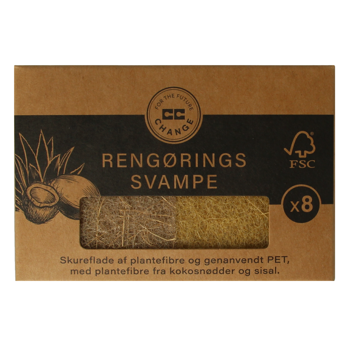 CC Hansen Kleine schuursponsjes plantenvezels uit kokosnoot 8.00 Stuks