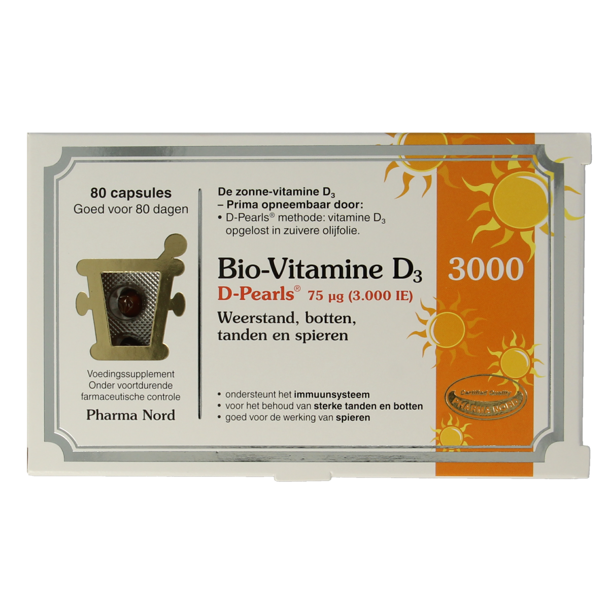 Pharma Nord Bio vitamine D3 75mcg 3000IE 80.00 Capsules