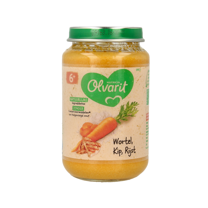 Olvarit Wortel kip rijst 6M03 200 Gram