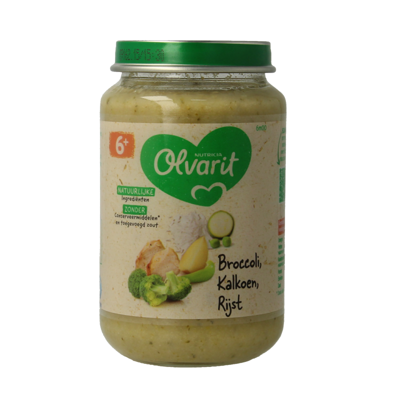 Olvarit Broccoli kalkoen rijst 6M00 200 Gram