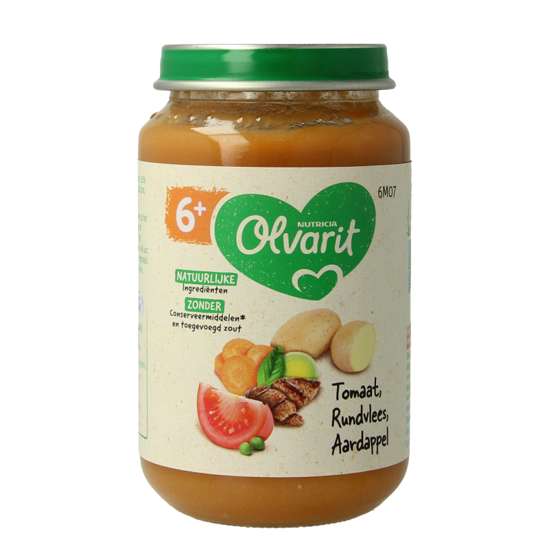 Olvarit Tomaat rundvlees aardappel wortel 200 Gram