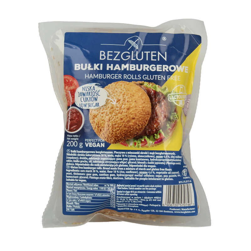 Bezgluten Hamburgerbroodjes glutenvrij  200 Gram