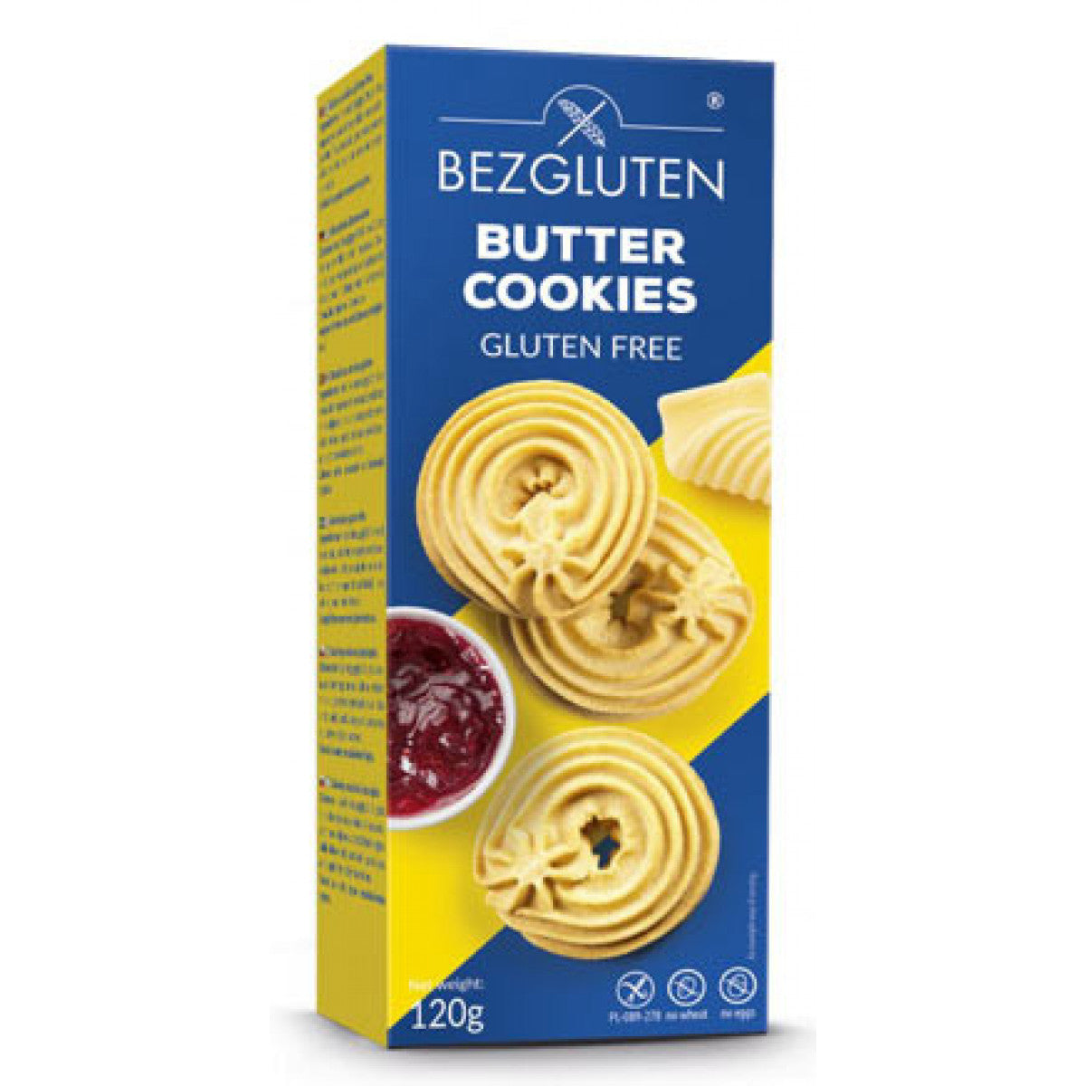 Bezgluten Butter cookies glutenvrij 120.00 Gram