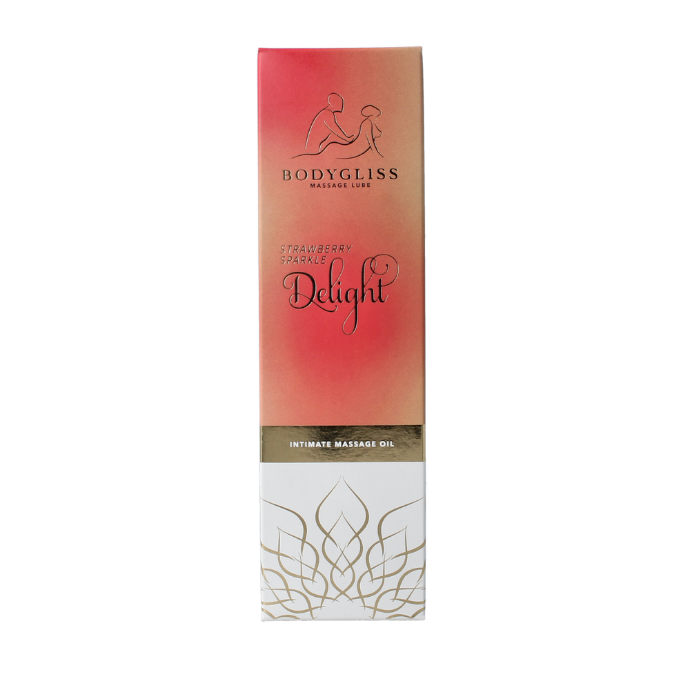 Bodygliss Silky soft massageolie champagne strawberry 150.00 Milliliter
