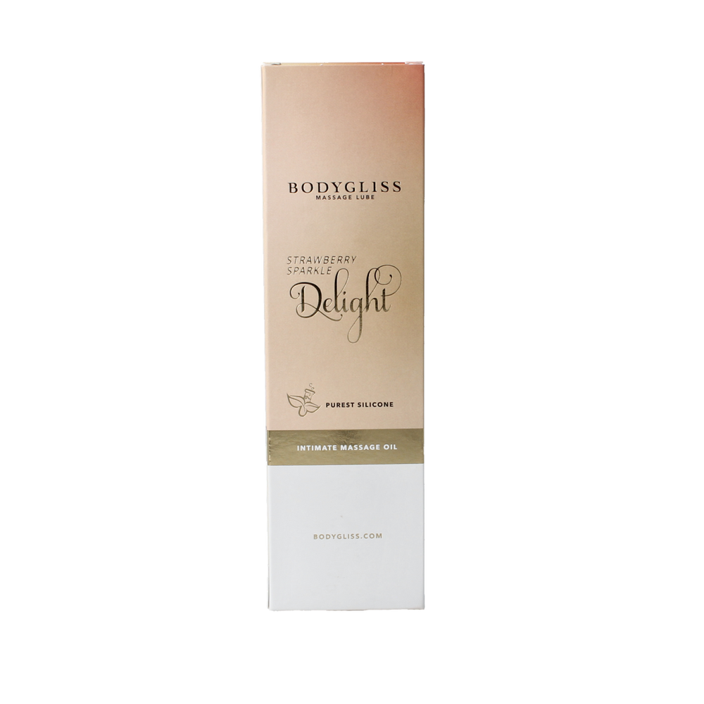 Bodygliss Silky soft massageolie champagne strawberry 150.00 Milliliter