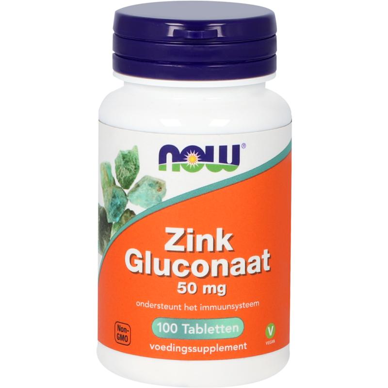 NOW Zink gluconaat 50mg 100 Tabletten