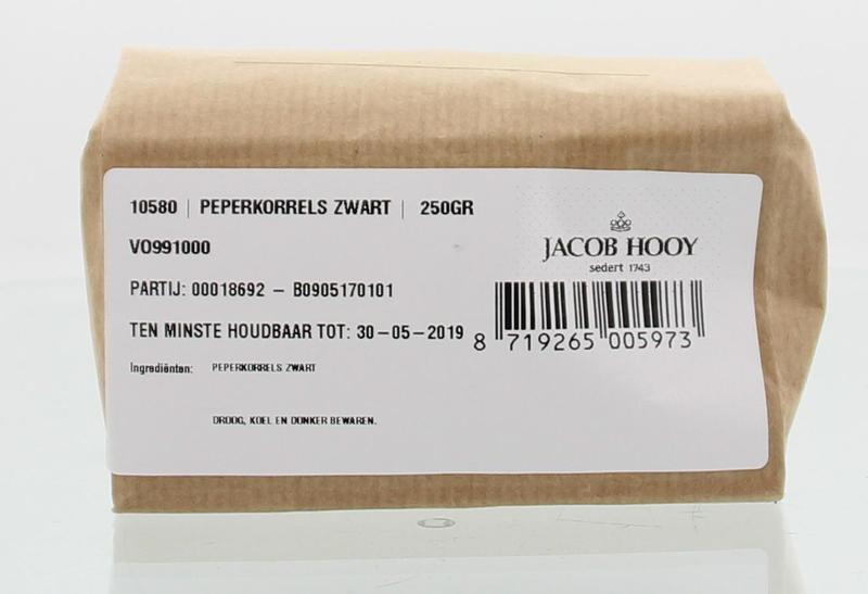 Jacob Hooy Peperkorrels zwart 250 Gram
