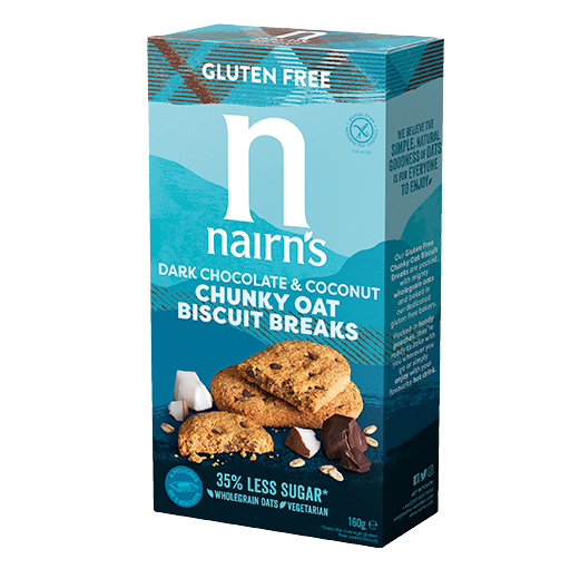 Nairns Biscuit breaks pure chocolade & kokos 160 Gram